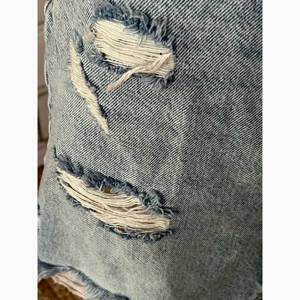 Anthropologie Destroyed Denim Mini Skirt 14 - Picture 9 of 12
